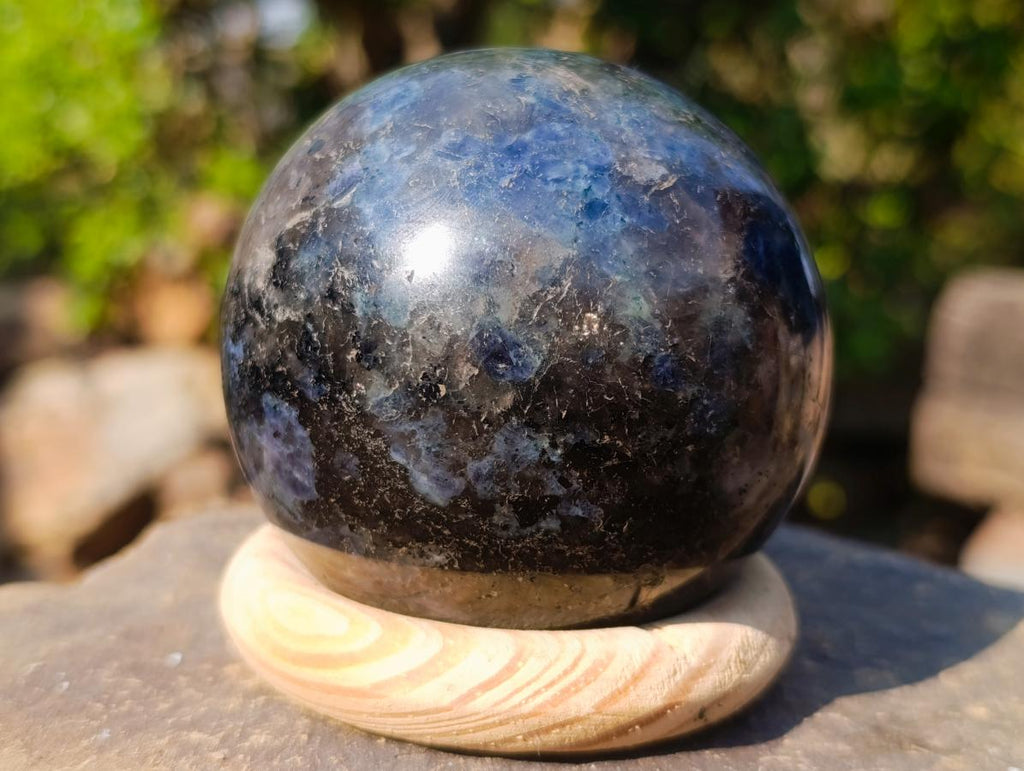 Polished "Water Sapphire" Iolite Sphere x 1 From Madagascar