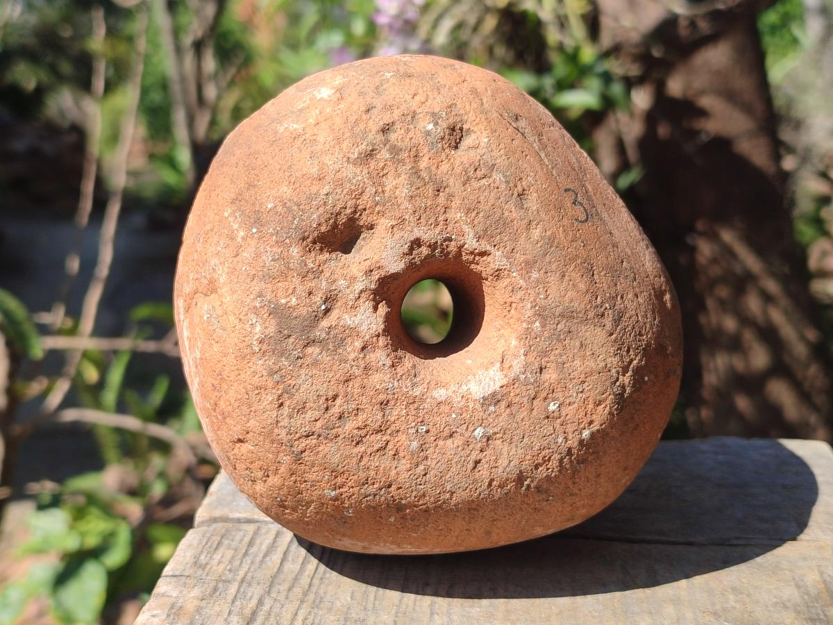 Hand Made Prehistoric African Bored Stone (!Kwe) Iron Age Artifact x 1 From Lydenburg, South Africa