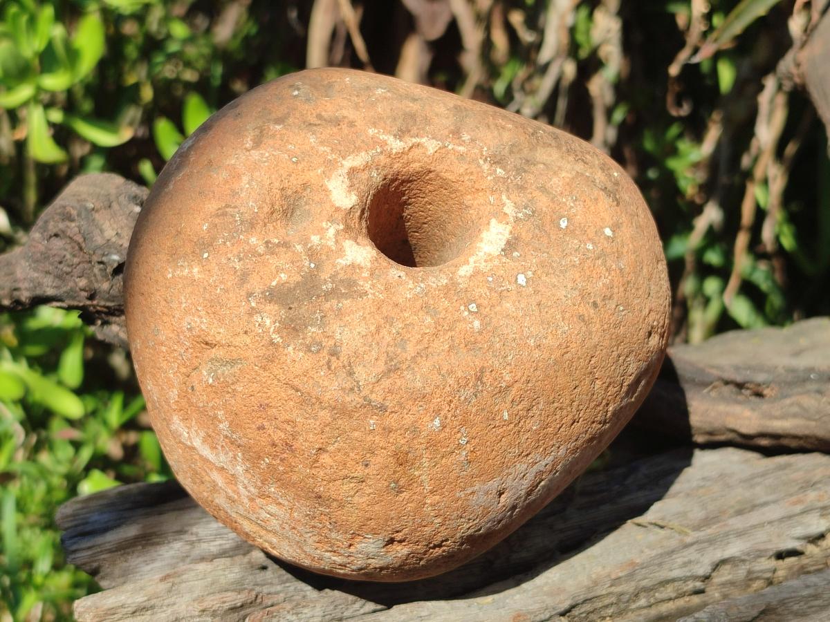 Hand Made Prehistoric African Bored Stone (!Kwe) Iron Age Artifact x 1 From Lydenburg, South Africa
