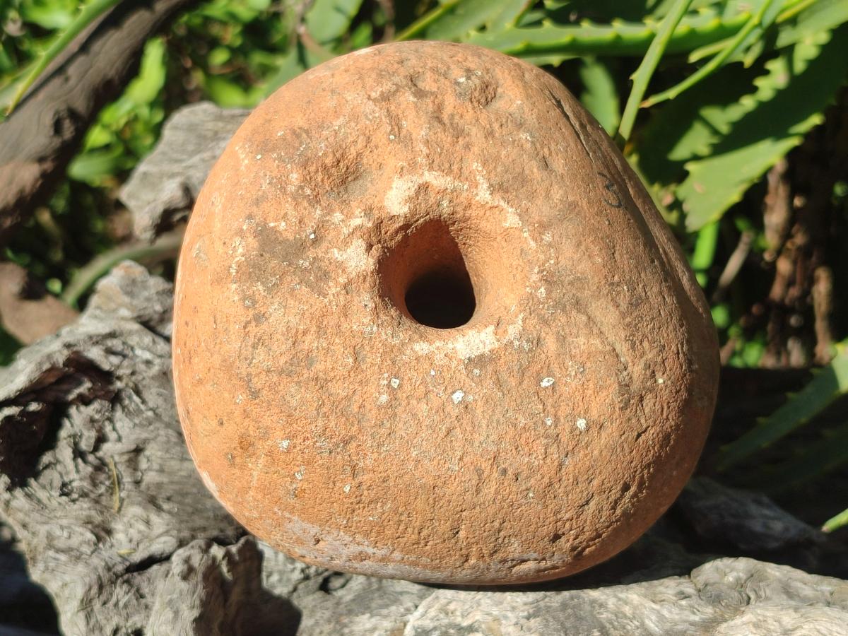 Hand Made Prehistoric African Bored Stone (!Kwe) Iron Age Artifact x 1 From Lydenburg, South Africa