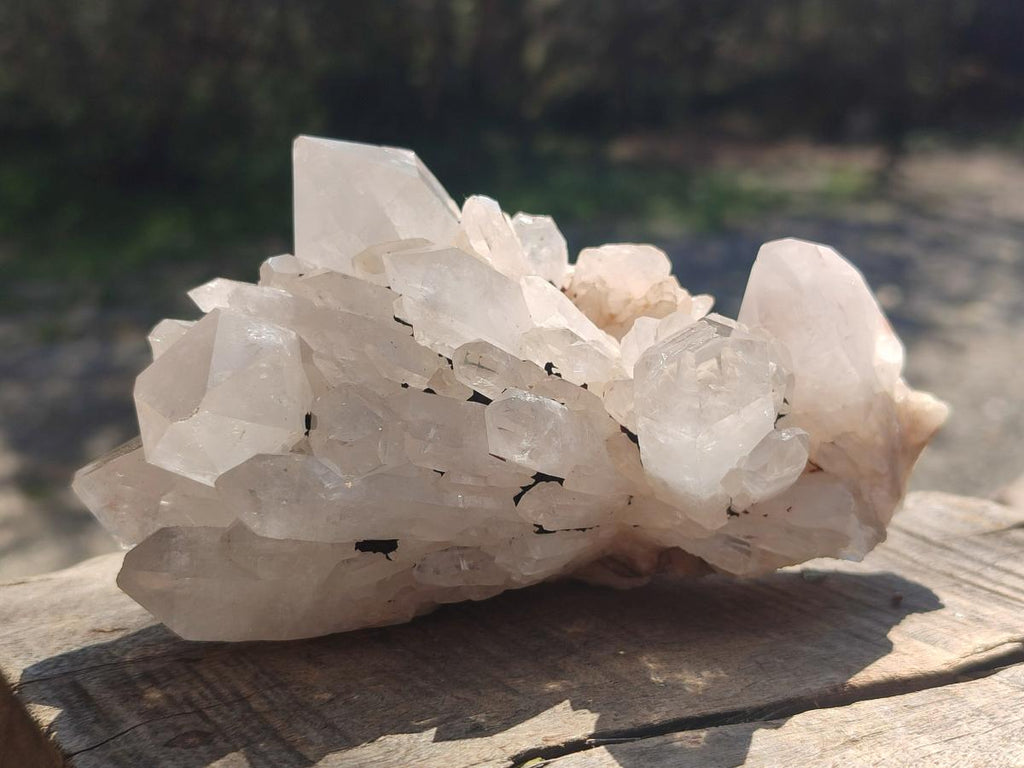 Natural Cascading Ambositra Clear Candle Quartz Crystal Cluster x 1 From Ambositra, Madagascar