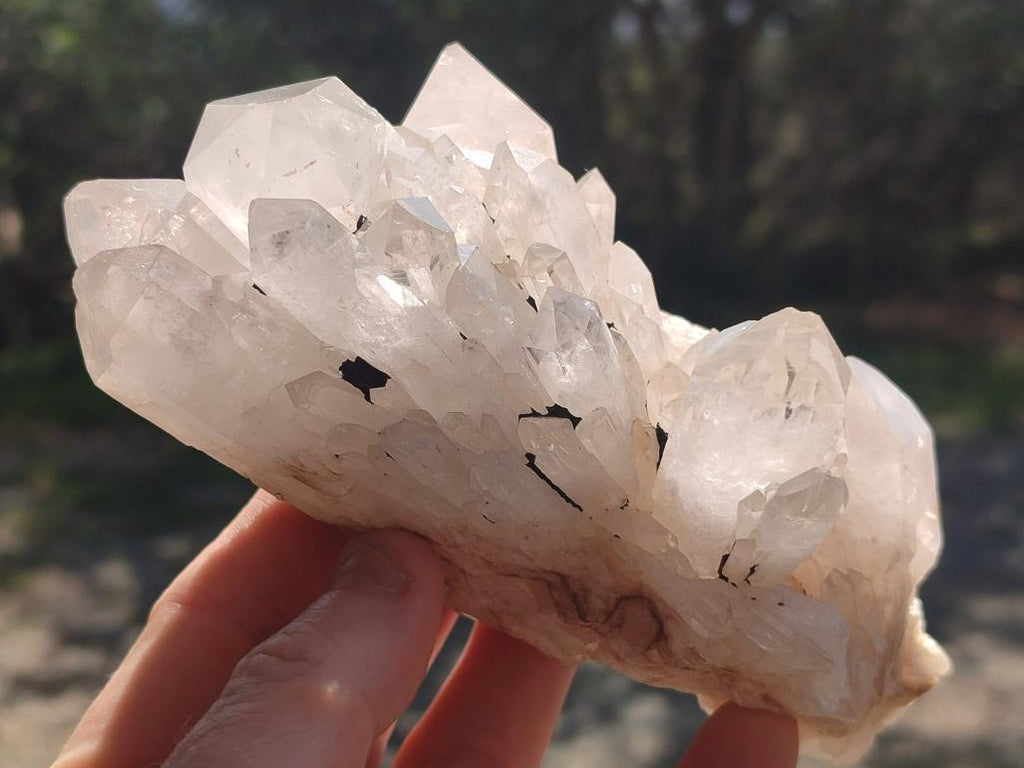 Natural Cascading Ambositra Clear Candle Quartz Crystal Cluster x 1 From Ambositra, Madagascar