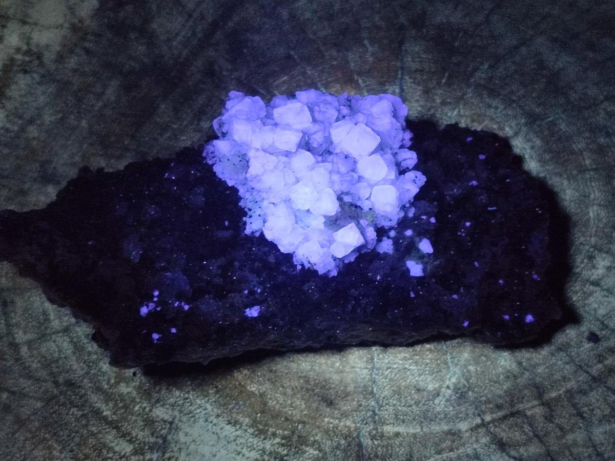 Natural Cubic Fluorite Island on a Feldspar Black Tourmaline and Hyalite Matrix x 1 From Erongo, Namibia