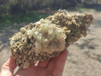 Natural Cubic Fluorite Island on a Feldspar Black Tourmaline and Hyalite Matrix x 1 From Erongo, Namibia