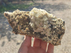Natural Cubic Fluorite Island on a Feldspar Black Tourmaline and Hyalite Matrix x 1 From Erongo, Namibia