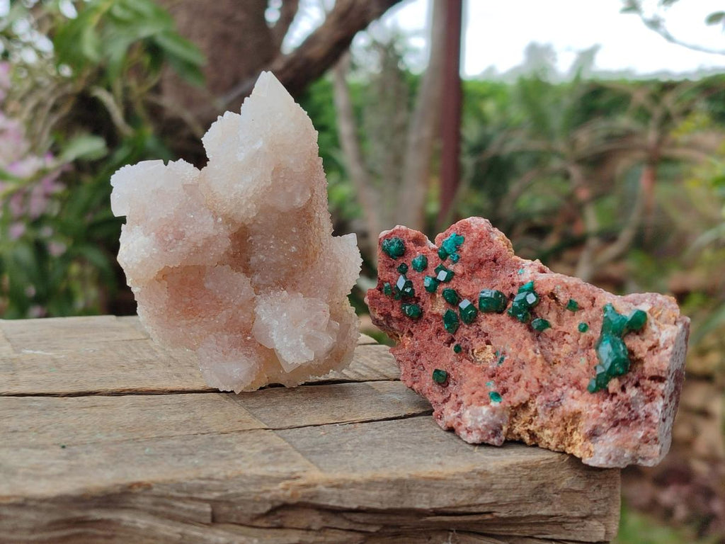 Natural Mixed Set of 6 African Mineral Specimens in a Wooden Display Box x 1 From Southern Africa