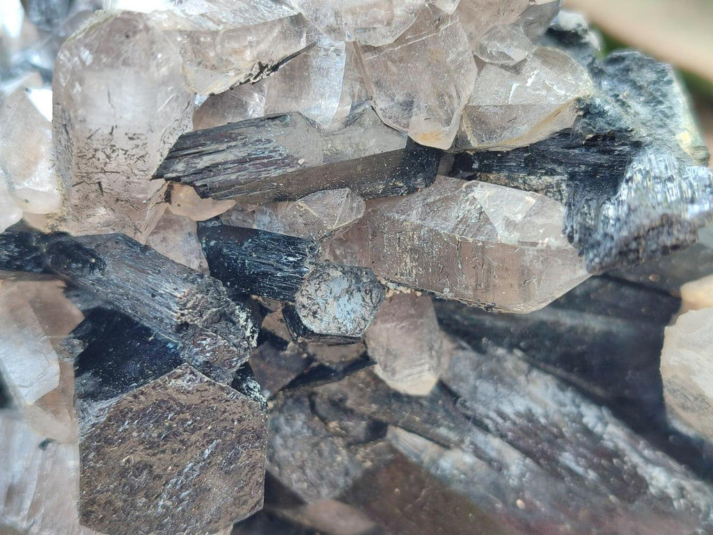 Natural Erongo Schorl Black Tourmaline and Smoky Quartz Specimen x 1 From Erongo Mountain, Namibia