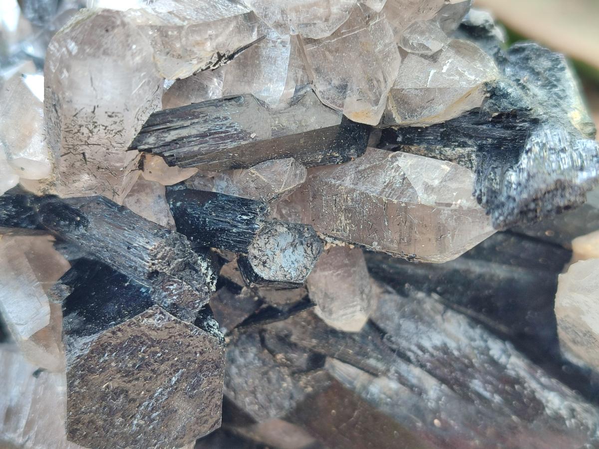Natural Erongo Schorl Black Tourmaline and Smoky Quartz Specimen x 1 From Erongo Mountain, Namibia