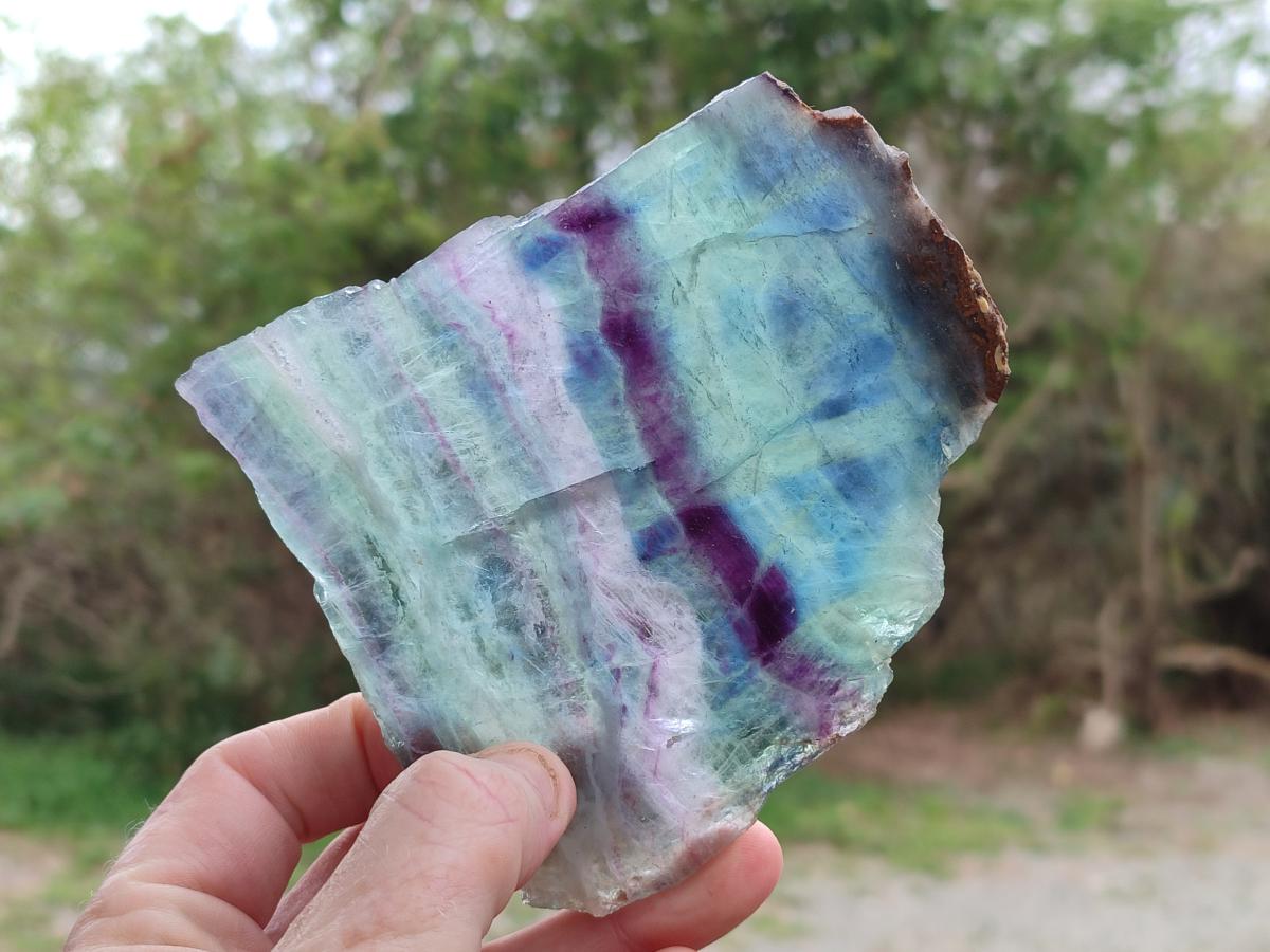 Polished and Natural Pair of Watermelon Fluorite Specimens x 1 From Uis, Namibia