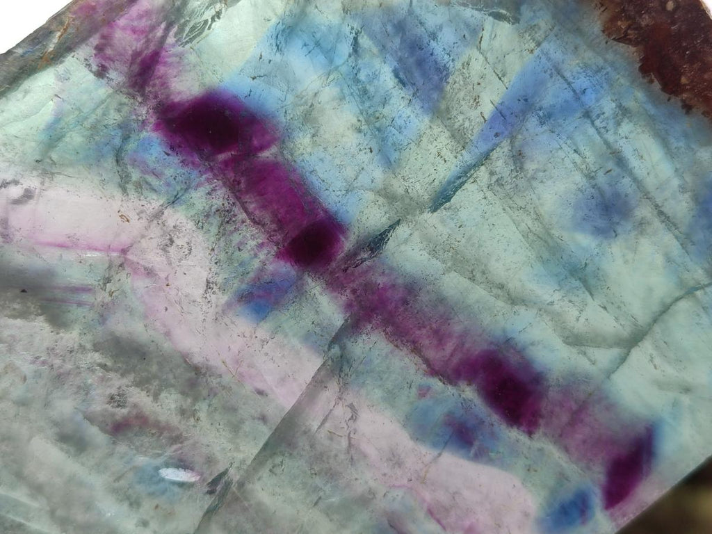 Polished and Natural Pair of Watermelon Fluorite Specimens x 1 From Uis, Namibia