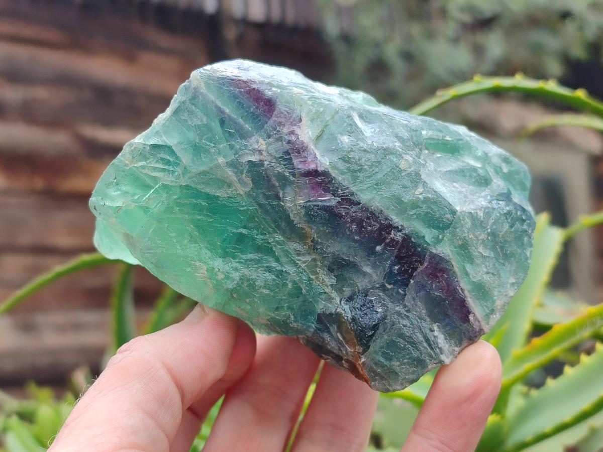 Polished and Natural Pair of Watermelon Fluorite Specimens x 1 From Uis, Namibia