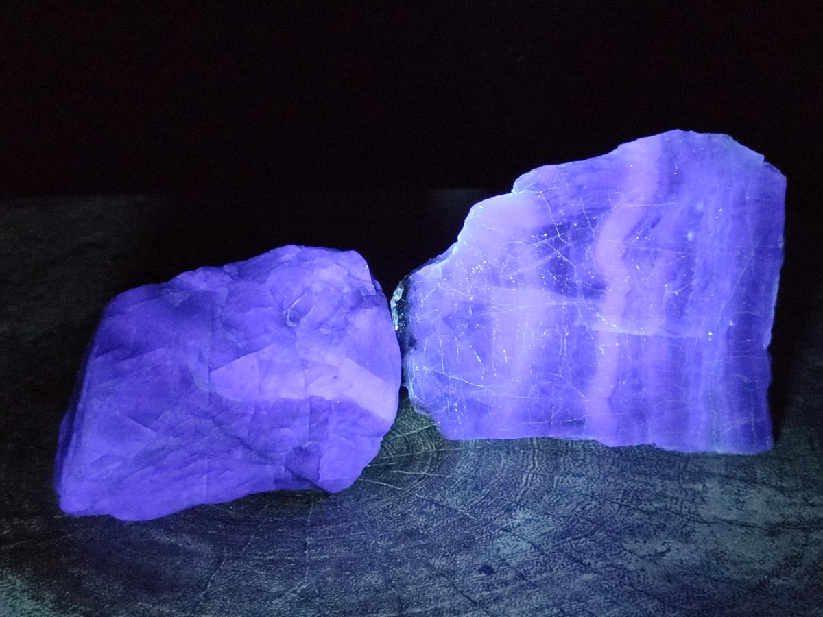 Polished and Natural Pair of Watermelon Fluorite Specimens x 1 From Uis, Namibia