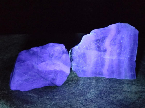 Polished and Natural Pair of Watermelon Fluorite Specimens x 1 From Uis, Namibia