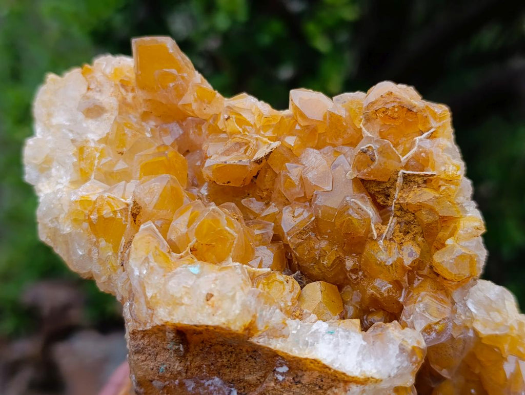 Natural Large Golden Limonite Phantom Crystal Vug Specimen x 1 From Mwinilunga, Zambia