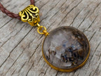 Hand Made Golden Rutile and Actinolite Cabochon Necklace by Rock Lovers Jewellery x 1 From Madagascar