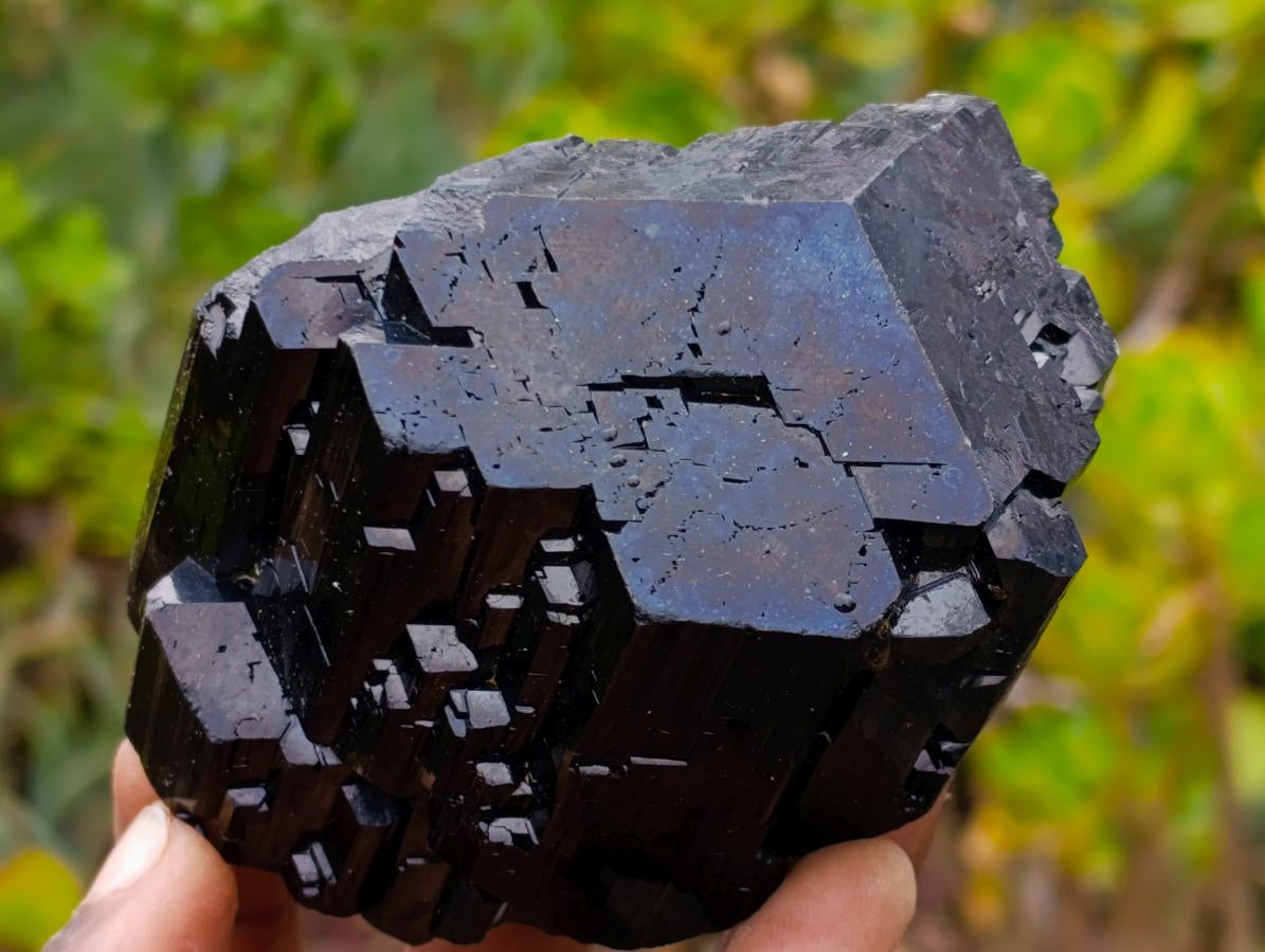 Natural Mirror Shiny Cascading Schorl Black Tourmaline Crystal x 1 From Erongo Mountain, Namibia