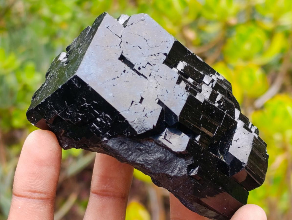 Natural Mirror Shiny Cascading Schorl Black Tourmaline Crystal x 1 From Erongo Mountain, Namibia