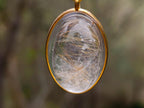 Hand Made Golden Rutile in Clear Rock Crystal Necklace by Rock Lovers Jewellery x 1 From Madagascar