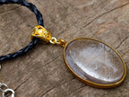 Hand Made Golden Rutile in Clear Rock Crystal Necklace by Rock Lovers Jewellery x 1 From Madagascar
