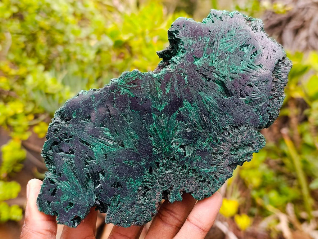 Polished and Natural Unique Pair of Crystalline Silky Malachite Halves x 1 From Kasompe, Congo