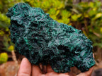 Polished and Natural Unique Pair of Crystalline Silky Malachite Halves x 1 From Kasompe, Congo