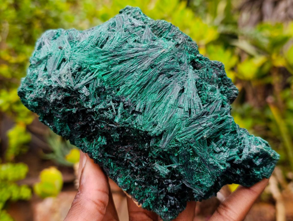 Polished and Natural Unique Pair of Crystalline Silky Malachite Halves x 1 From Kasompe, Congo