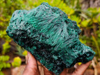 Polished and Natural Unique Pair of Crystalline Silky Malachite Halves x 1 From Kasompe, Congo