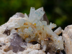 Natural Goshenite Aquamarine Cluster on a Smokey Quartz and Feldspar Matrix x 1 From Erongo, Namibia