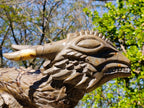 Hand Made XXL Septerye Dragon with Ammonite Sculpture x 1 From Mahajanga, Madagascar