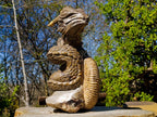 Hand Made XXL Septerye Dragon with Ammonite Sculpture x 1 From Mahajanga, Madagascar