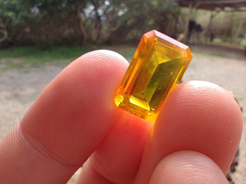 Polished Faceted Fossil Amber Stone x 1 From Poland
