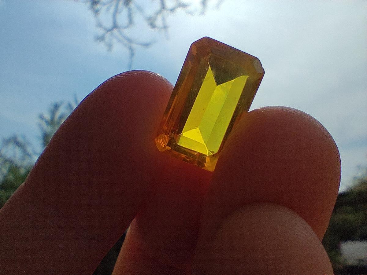 Polished Faceted Fossil Amber Stone x 1 From Poland