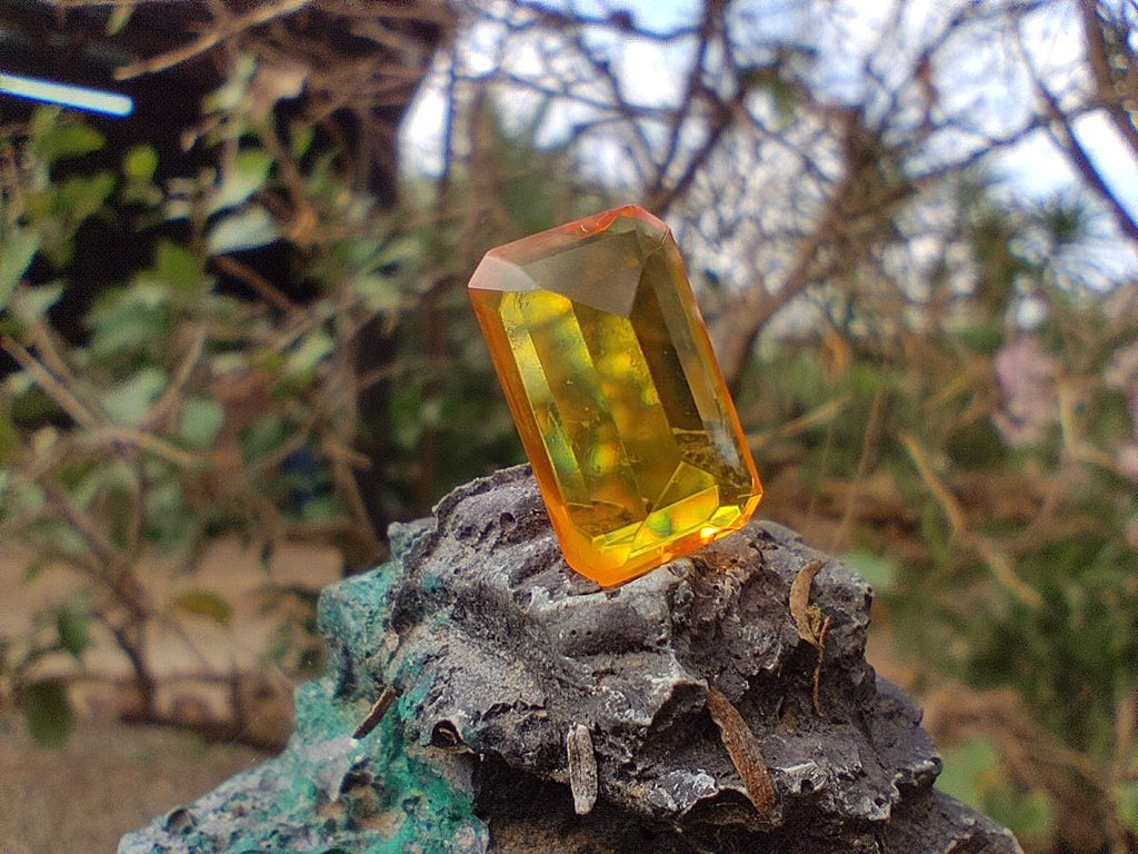 Polished Faceted Fossil Amber Stone x 1 From Poland