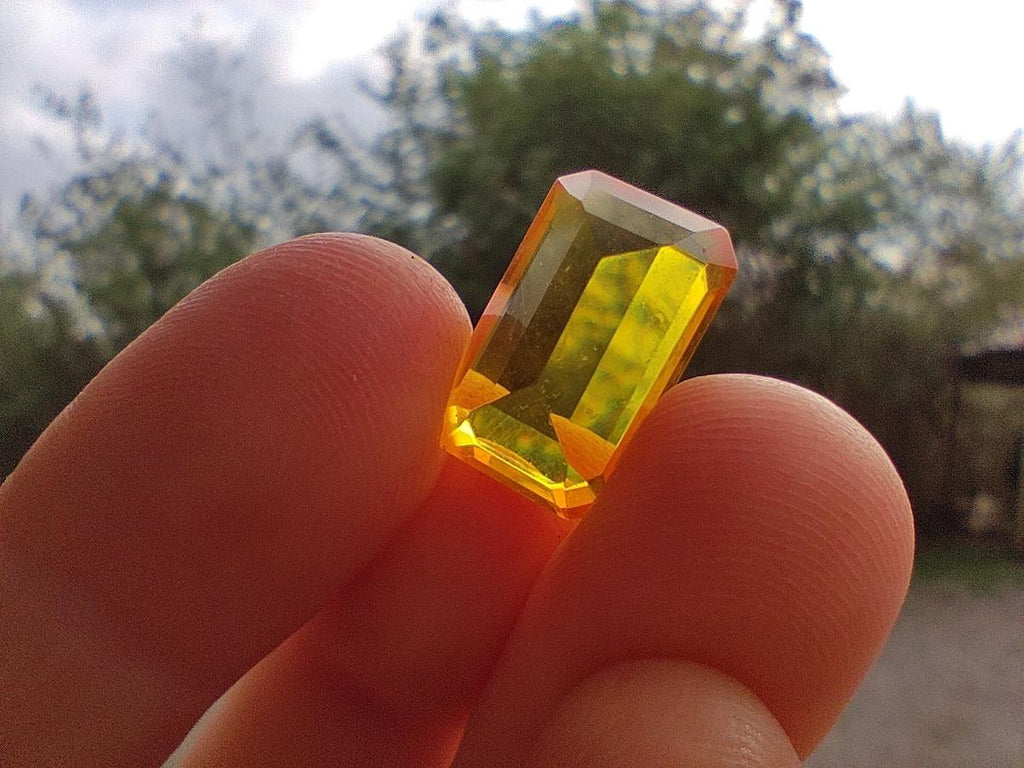 Polished Faceted Fossil Amber Stone x 1 From Poland
