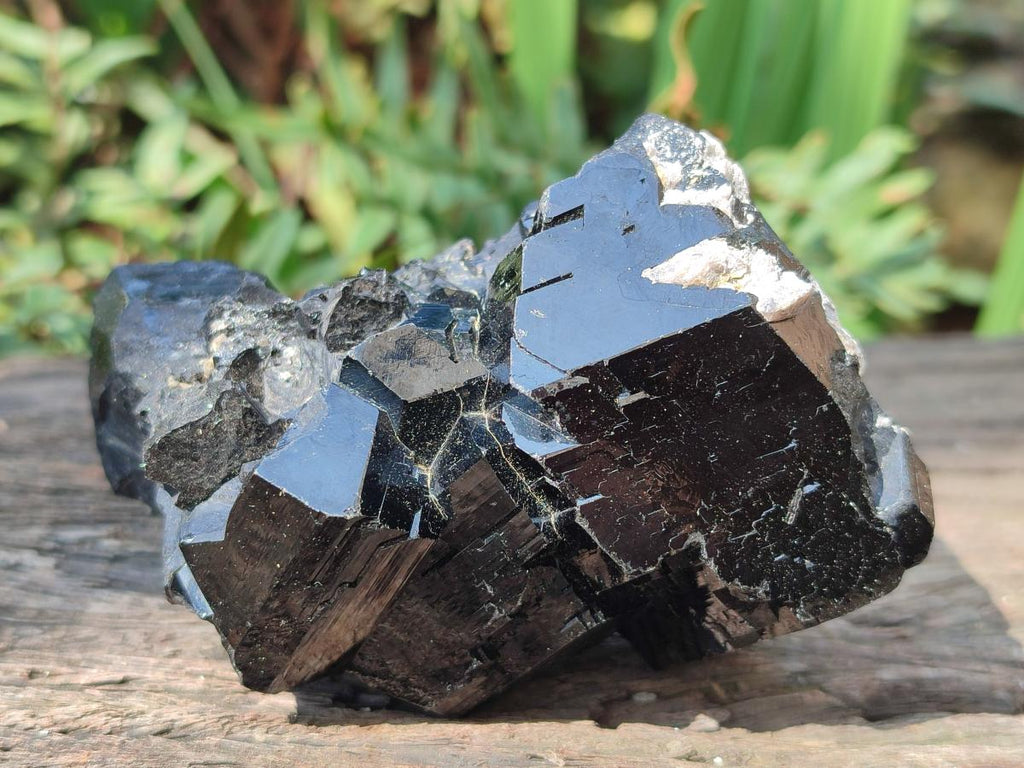 Natural Mirror Shiny Schorl Black Tourmaline Crystal Cluster x 1 From Erongo, Namibia