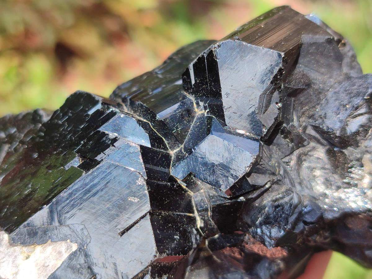 Natural Mirror Shiny Schorl Black Tourmaline Crystal Cluster x 1 From Erongo, Namibia