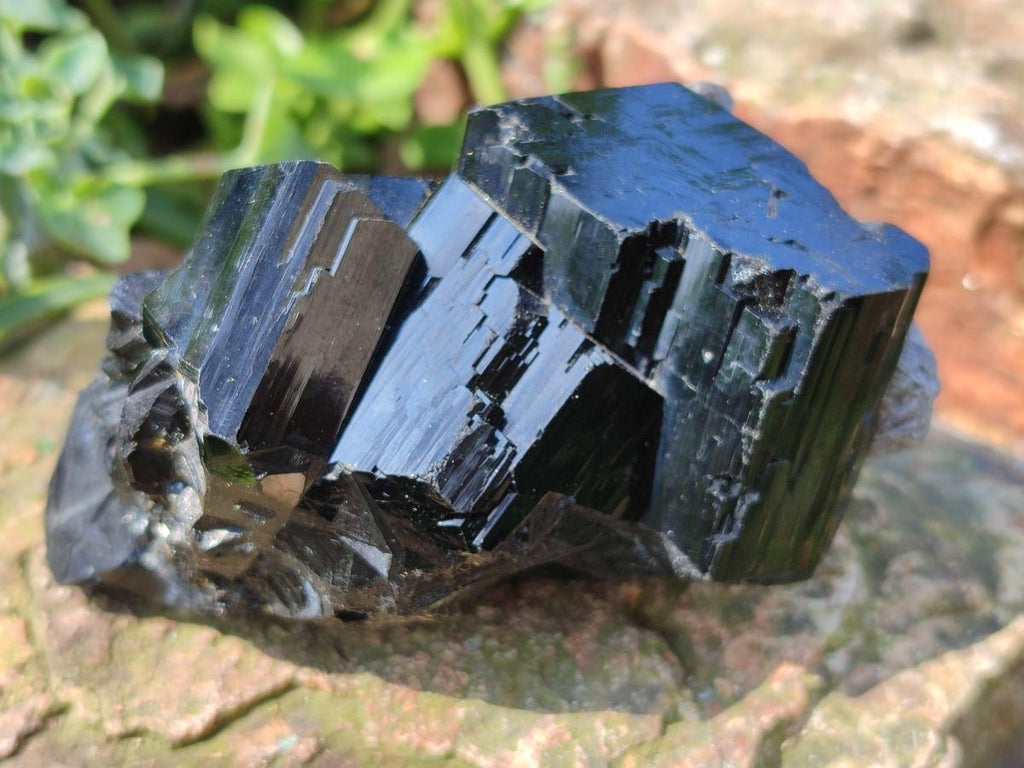 Natural Mirror Shiny Schorl Black Tourmaline Crystal Cluster x 1 From Erongo, Namibia