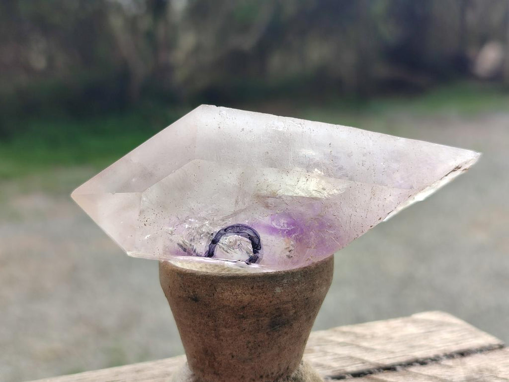 Natural Double Enhydro Smokey Amethyst Quartz Crystal x 1 From Brandberg, Namibia