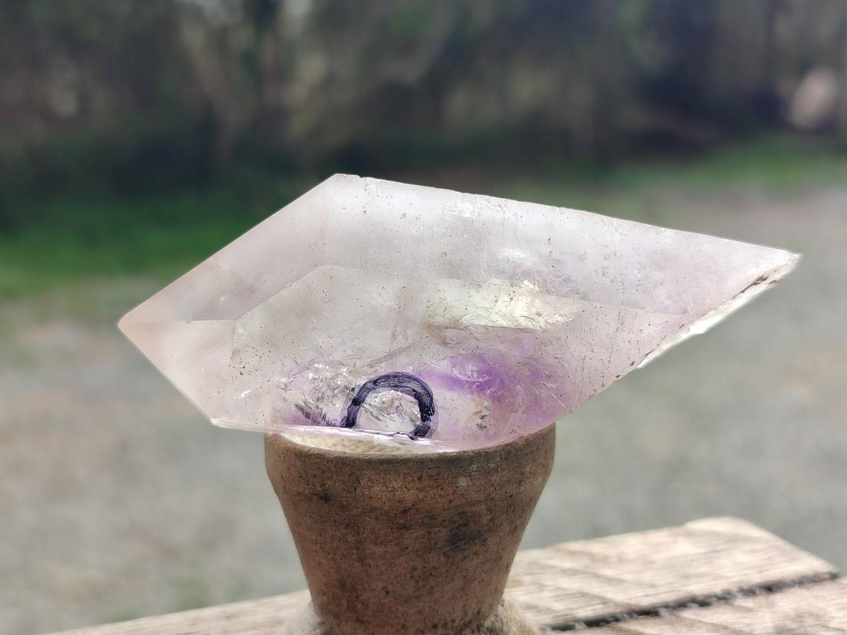 Natural Double Enhydro Smokey Amethyst Quartz Crystal x 1 From Brandberg, Namibia