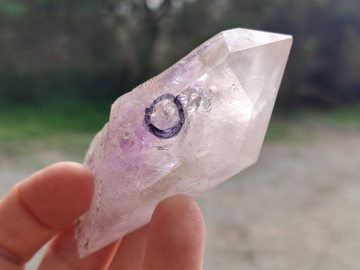 Natural Double Enhydro Smokey Amethyst Quartz Crystal x 1 From Brandberg, Namibia