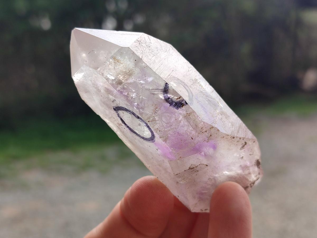 Natural Double Enhydro Smokey Amethyst Quartz Crystal x 1 From Brandberg, Namibia