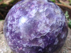 Polished Purple Lepidolite Sphere with Rubellite Pink Tourmaline x 1 From Madagascar