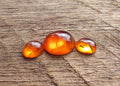 Polished Set of 3 Mandarin Spessartite Garnet Cabochons x 1 From Sperrgebiet, Namibia