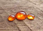Polished Set of 3 Mandarin Spessartite Garnet Cabochons x 1 From Sperrgebiet, Namibia
