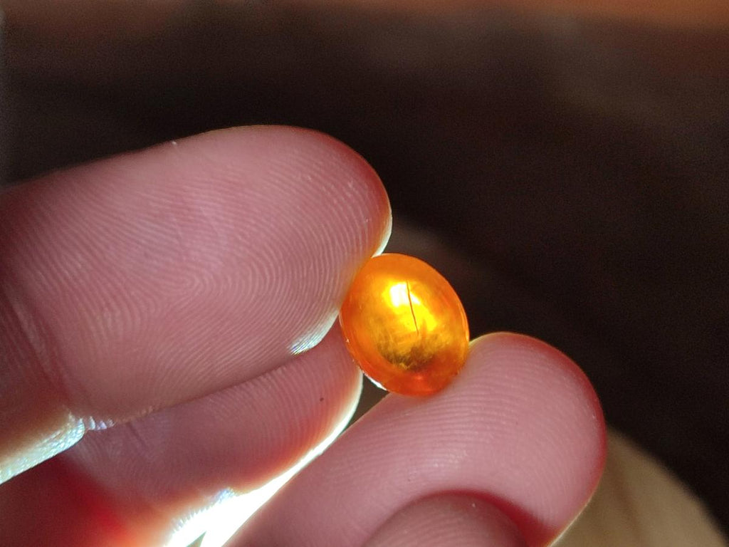 Polished Set of 3 Mandarin Spessartite Garnet Cabochons x 1 From Sperrgebiet, Namibia