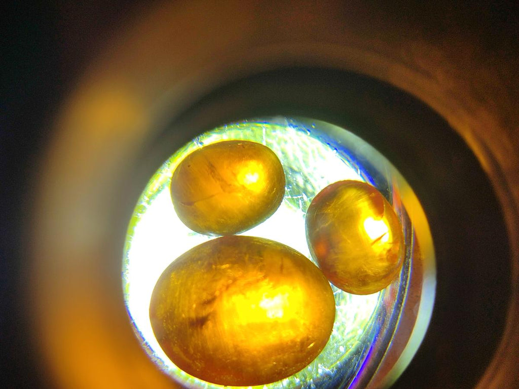 Polished Set of 3 Mandarin Spessartite Garnet Cabochons x 1 From Sperrgebiet, Namibia