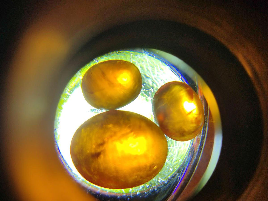 Polished Set of 3 Mandarin Spessartite Garnet Cabochons x 1 From Sperrgebiet, Namibia