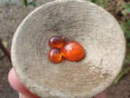 Polished Set of 3 Mandarin Spessartite Garnet Cabochons x 1 From Sperrgebiet, Namibia