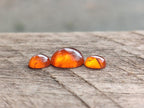 Polished Set of 3 Mandarin Spessartite Garnet Cabochons x 1 From Sperrgebiet, Namibia
