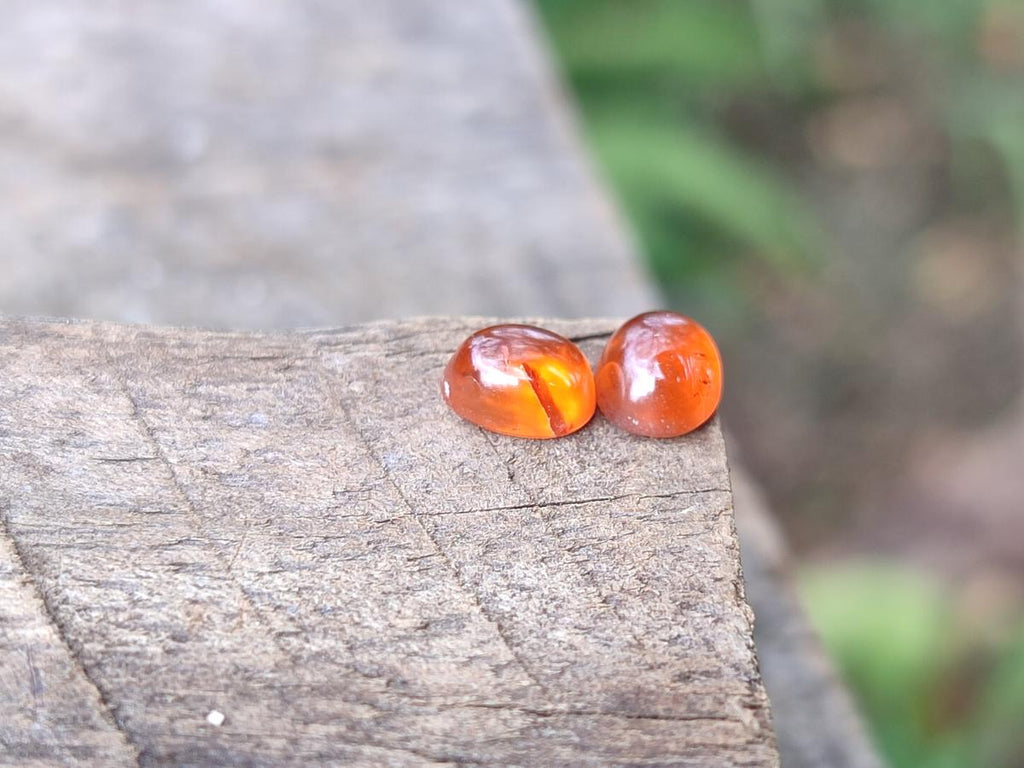 Polished Set of 3 Mandarin Spessartite Garnet Cabochons x 1 From Sperrgebiet, Namibia